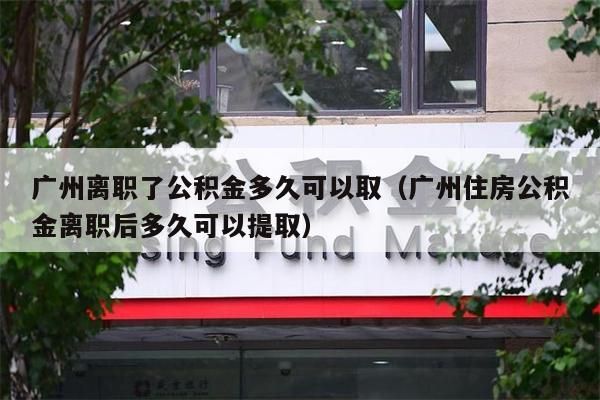 云浮离职了公积金多久可以取（云浮住房公积金离职后多久可以提取）