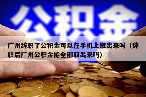 云浮辞职了公积金可以在手机上取出来吗（辞职后云浮公积金能全部取出来吗）